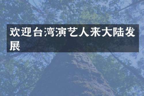 欢迎台湾演艺人来大陆发展