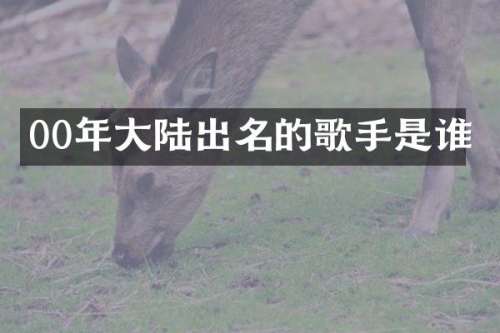 00年大陆出名的歌手是谁