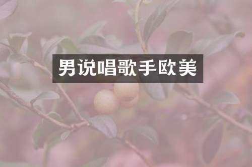男说唱歌手欧美