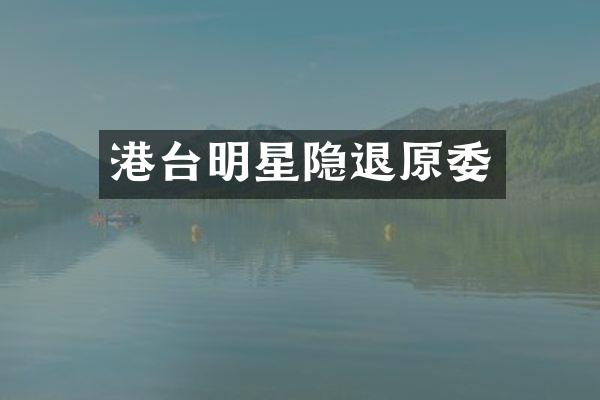 港台明星隐退原委