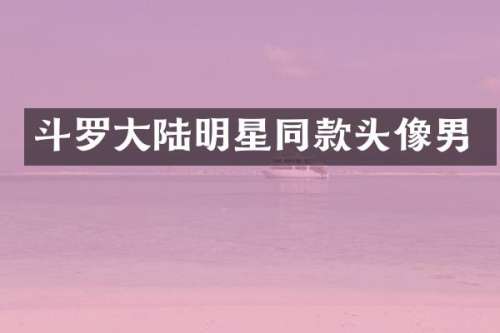 斗罗大陆明星同款头像男