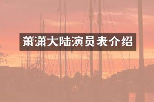 萧潇大陆演员表介绍