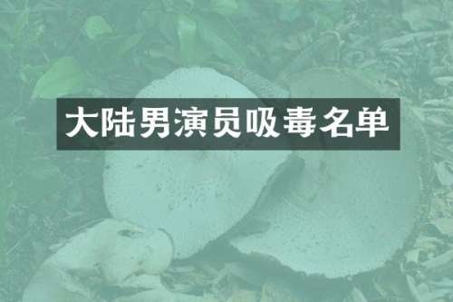 大陆男演员吸毒名单