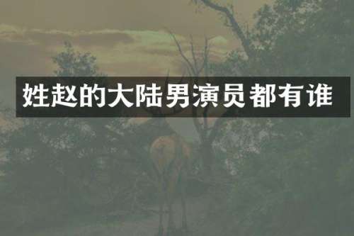 姓赵的大陆男演员都有谁