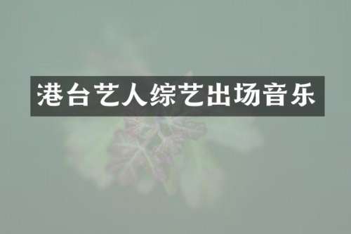 港台艺人综艺出场音乐