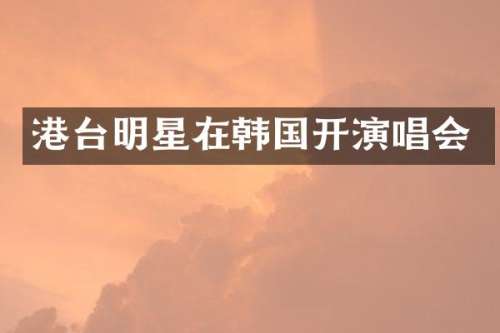 港台明星在韩国开演唱会