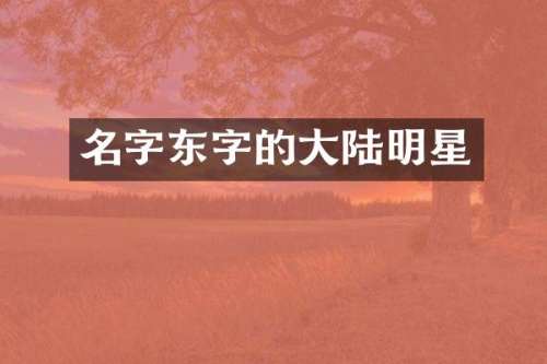 名字东字的大陆明星