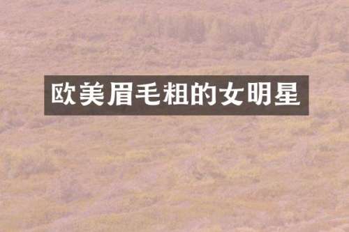 欧美眉毛粗的女明星