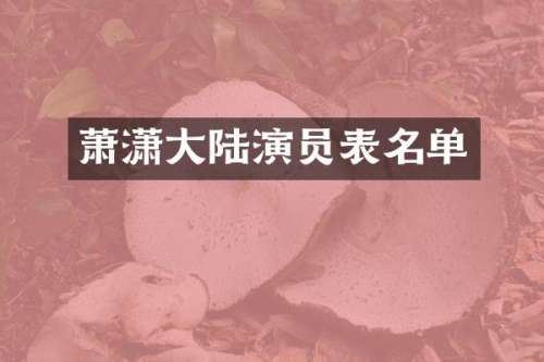萧潇大陆演员表名单
