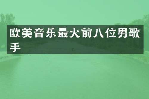 欧美音乐最火前八位男歌手