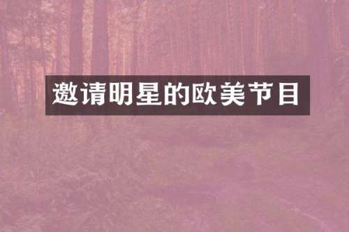 邀请明星的欧美节目