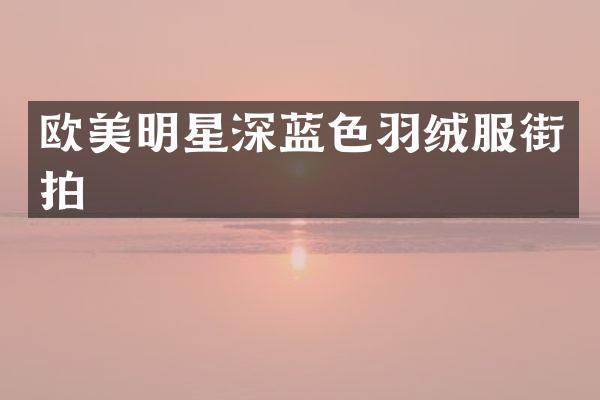 欧美明星深蓝色羽绒服街拍