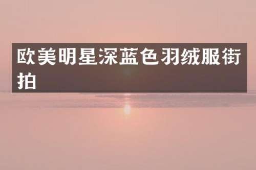 欧美明星深蓝色羽绒服街拍