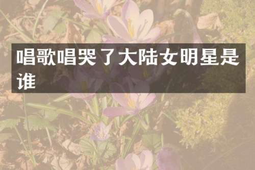 唱歌唱哭了大陆女明星是谁