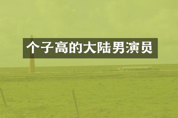 个子高的大陆男演员