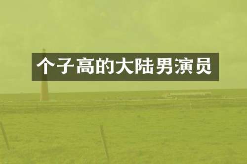 个子高的大陆男演员