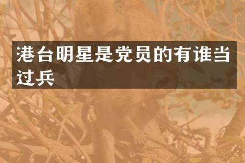 港台明星是党员的有谁当过兵