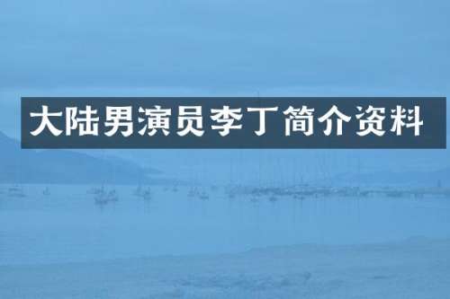 大陆男演员李丁简介资料
