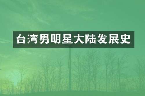 台湾男明星大陆发展史