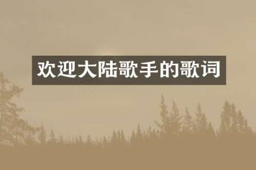 欢迎大陆歌手的歌词