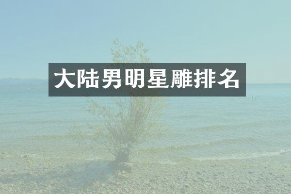 大陆男明星雕排名