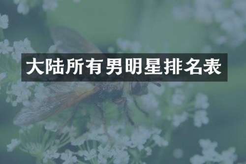 大陆所有男明星排名表