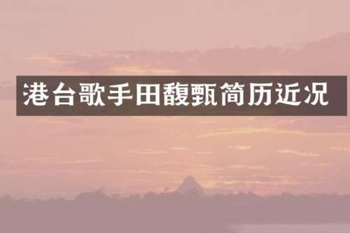 港台歌手田馥甄简历近况