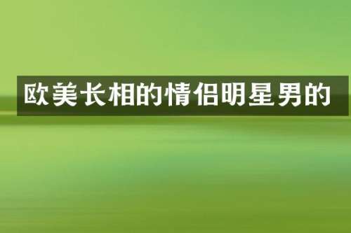 欧美长相的情侣明星男的