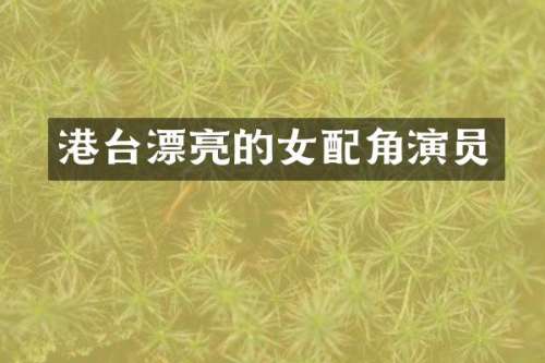 港台漂亮的女配角演员