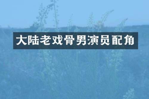 大陆老戏骨男演员配角