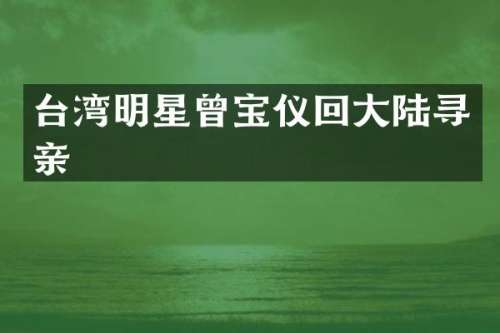 台湾明星曾宝仪回大陆寻亲