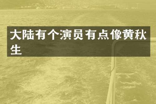 大陆有个演员有点像黄秋生