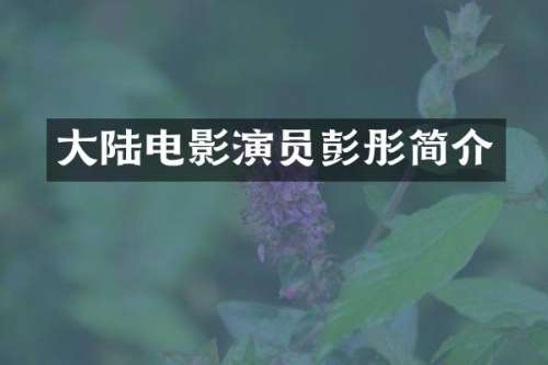 大陆电影演员彭彤简介
