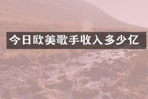 今日欧美歌手收入多少亿