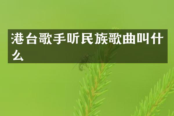 港台歌手听歌曲叫什么