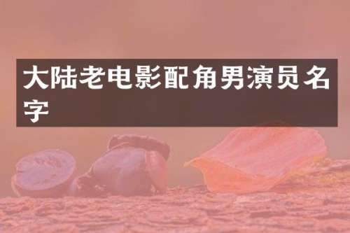 大陆老电影配角男演员名字