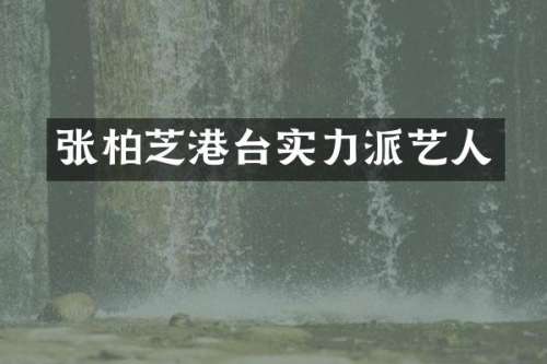张柏芝港台实力派艺人