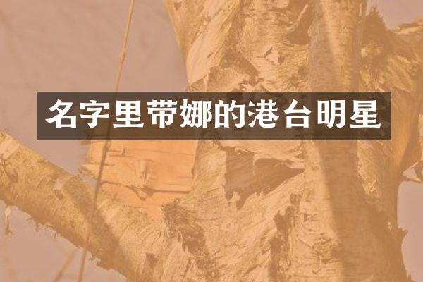 名字里带娜的港台明星