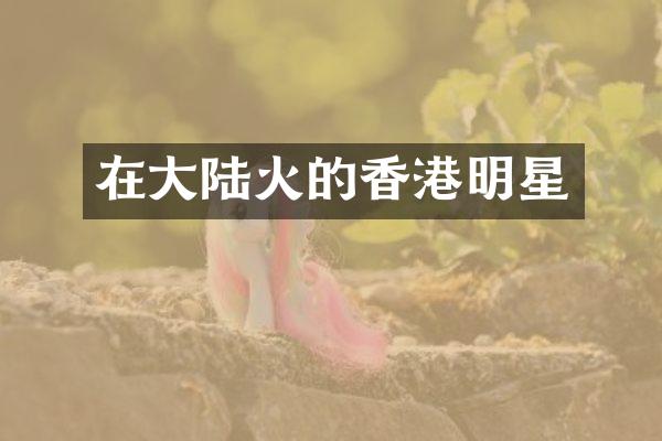 在大陆火的香港明星