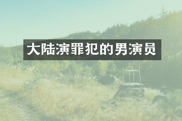 大陆演罪犯的男演员