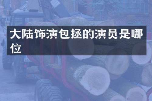 大陆饰演包拯的演员是哪位