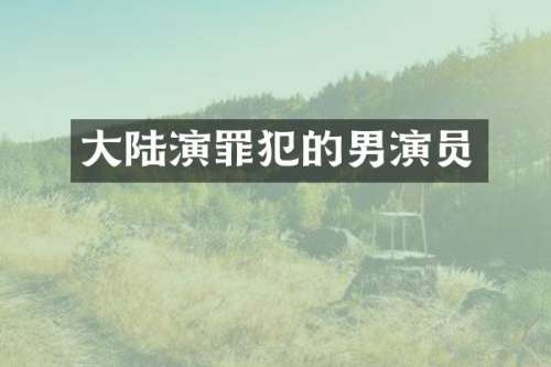 大陆演罪犯的男演员