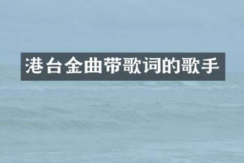 港台金曲带歌词的歌手