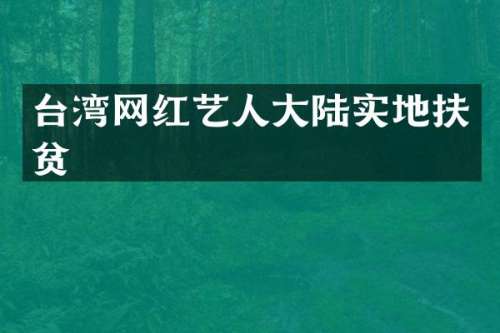 台湾网红艺人大陆实地扶贫