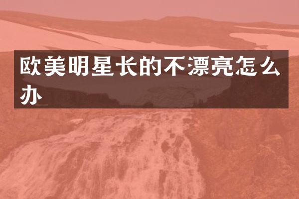 欧美明星长的不漂亮怎么办