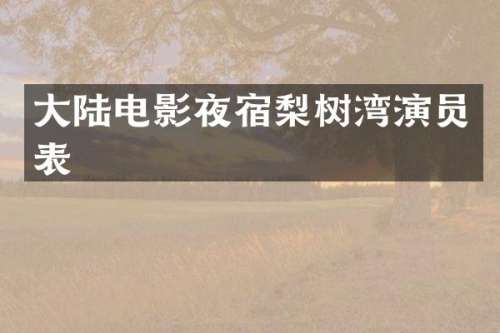 大陆电影夜宿梨树湾演员表