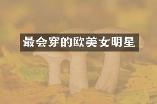 最会穿的欧明星