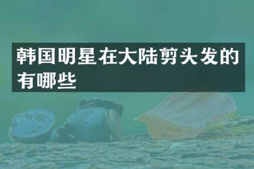 韩国明星在大陆剪头发的有哪些