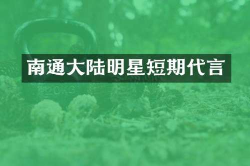 南通大陆明星短期代言