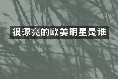 很漂亮的欧美明星是谁